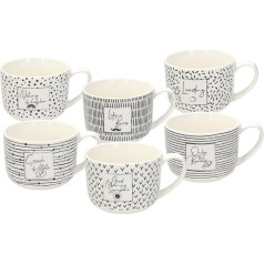 Tognana Mood, Set 6 Mug 350 cc, Bone China, White