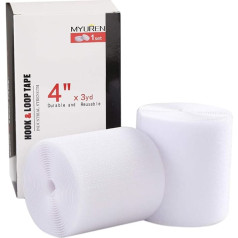Scratch Sewing Tape 2.7m x 100mm Non Adhesive Nylon Velcro Hook Tape and Buckle for Sewing (White)