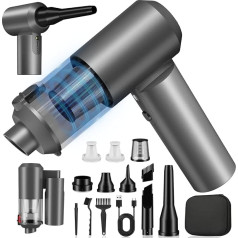 JUGVOLX Handheld Vacuum Cleaner 4-in-1 Car Vacuum Cleaner 16000Pa Mini Handheld Vacuum Cleaner Battery Wireless, 2-Speed 200,000 RPM Electric Dust Blower with Brushless Motor and LED Light for Car