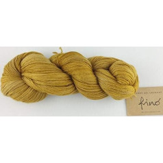 Silk Blend Fino 419 Brass Button, 100 g, Wool with Silk for Knitting and Crocheting, Merino Silk Blend, Hand-Dyed with Colour Gradient