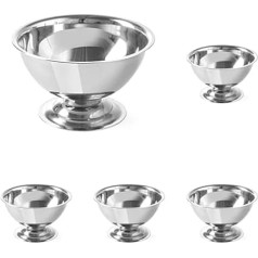 Hendi Ice Cream Bowl, Ice Cream Glass, Diameter 90 x (H) 50 mm, Stainless Steel, Pack of 5