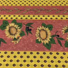 Printed Bedding Decorative Fabric - Piece: 300 cm Length x 270 cm Width | Provencal. Sunflowers and Olives, Brown