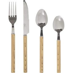 24-Piece Menagerie Indonesia Wood and Stainless Steel