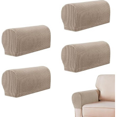 huipinghu Sandy Armrest Chair Covers, Set of 4, Stretch Armchair Covers for Armrests, Non-Slip Armrest Covers, Spandex, Polyester, Sofa Arm Caps for Chairs, Furniture Protector, Sofa, Armchair, Couch,