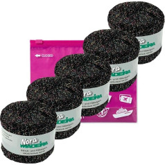 Madeira Nora Crochet Yarn Glitter Yarn Knitting Yarn Metallised Crochet Yarn 5 x 25 g Colour 371 Black Rainbow