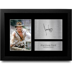FR A4 Harrison Ford Indiana Jones - A4 Framed Gifts Printed, Signed Autograph Picture for Film Memorabilia Fans - A4 Framed