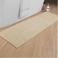 chakme Bathroom Rug 43 x 150 cm Non-Slip Bath Mat with Rubber Backing Bath Mat Non-Slip Washable Bath Mat Bathroom Shower Mat Beige