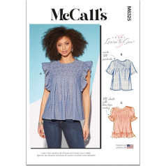 McCall's Sewing Pattern Set Ladies Tops Design Code M8325 Sizes LRG-XLG-XXL