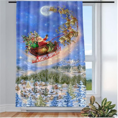 Violetpos Curtains for Living Room Bedroom 1 Piece Merry Santa Claus Christmas 135 x 225 cm W/H