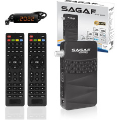 & Sagaf SUD-0507 Mini Satellite Receiver - DVB-S2 | ARD & ZDF SD Shut-Off - Satellite Receiver - Full HD 1080p Digital Receiver (HDTV, USB) Astra Hotbird Türksat + 2x Remote Control