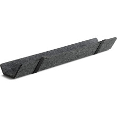 Cable duct made of moulded felt made of 70% recyclable plastic, dark grey, 74 cm long