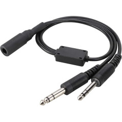 Mugast U 174 Headset Adapter, Portable Headphone Adapter Cable for Helicopter to General Aviation Dual Plugs - David Clark AVCOMM