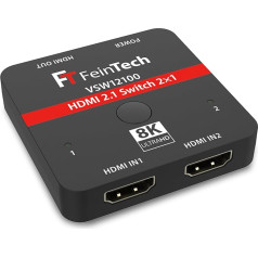FeinTech VSW12100 HDMI 2.1 Switch 2 in 1 Out 4K 120Hz 8K 60Hz 48Gbps for Xbox PS5