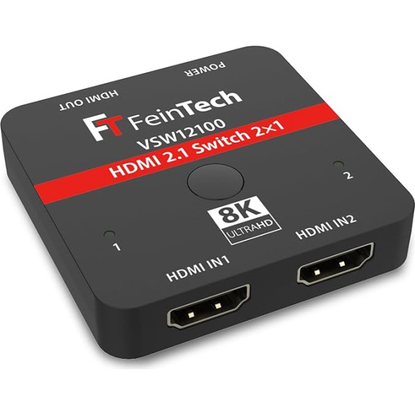 FeinTech VSW12100 HDMI 2.1 Switch 2 in 1 Out 4K 120Hz 8K 60Hz 48Gbps for Xbox PS5