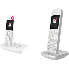 Telekom Wireless Sinus A12 Telephone with Answering Machine and Telekom Landline Telephone Speedphone 12 in White Cordless | For Use with Current Routers with Integrated DECT-CAT-iq Interface