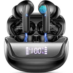 Bluetooth Headphones, Wireless Bluetooth 5.4, In-Ear Headphones with HiFi Sound, 50 Hours Playtime Wireless Headphones with ENC Noise Cancelling Mics, IP7 Waterproof Earphones LED Display, USB-C