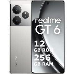 realme GT6 Smartphone 5G 8 + 256 GB, Snapdragon 8s Gen 3 Processor, 6000 Nits Display, 120 W SUPERVOOC Charging, 5500 mAh Durable Battery, Silver (No Adaptor)