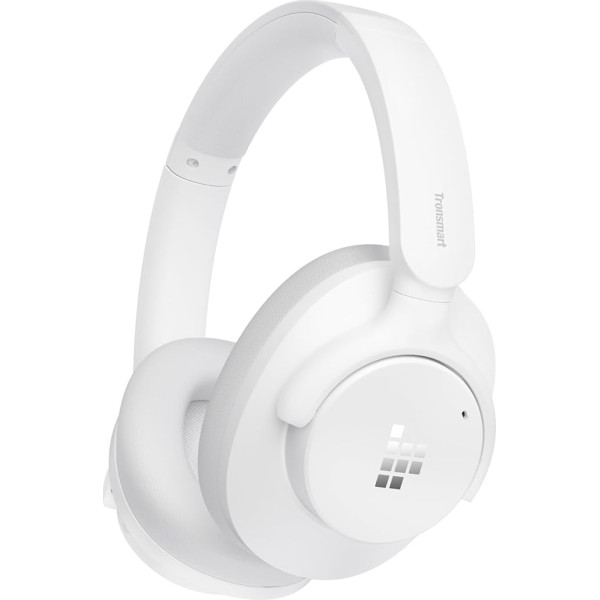 Tronsmart Q20S Hybrid Noise Cancelling Headphones Wireless, Over Ear Headphones with Microphone, Hi-Res Audio, 60 Hours, Deep Bass, Individual EQ via App, for Travel, Home Office (White)