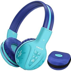 SIMOLIO Bluetooth Children's Headphones with Volume Limit, Foldable & Portable Headphones with BT, Wireless Children's Headphones, Over-Ear Children's Headphones with Bluetooth and Cable for Children,