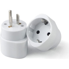 Switian Pack of 2 Germany to US Travel Adapter, American Socket Plug Adapter, EU to US Travel Adapter, Travel Adapter for USA, Canada, Mexico, Thailand, Jamaica, Type B, White