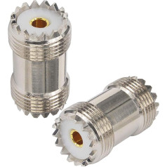BOOBRIE UHF RF Plug SO239 to SO239 Coaxial UHF Socket to UHF Socket Barrel Coax Plug Adapter UHF Double Female Connector Coupler Joiner for CB Ham Radio Antenna SWR Meter Pack of 2