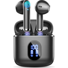Bluetooth Headphones, Wireless Bluetooth 5.4 In-Ear Headphones, 2025 Wireless Headphones with 4 ENC Mic, Noise Cancelling Earbuds 30 Hours Deep Bass, USB-C, IP7 Waterproof Earphones, LED Display