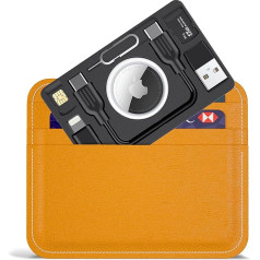 AirTag Wallet Holder Compatible with Credit Card Sizes, with Charging Cable for USB C to USB C, Cable Converter and SIM Card Pin Tool