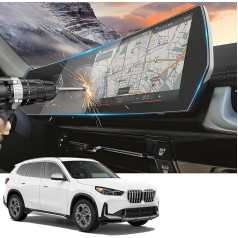 YEE PIN Compatible with BMW X1 iX1 U11 2022-2024 10.7 Inch Navigation + 10.25 Inch Cockpit Screen Protector, 9H Tempered Glass Screen Protector