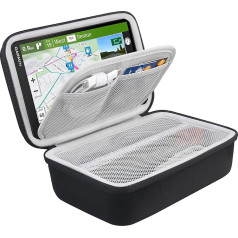 BOVKE Sat Nav Case for 8 Inch Garmin DriveSmart 86 / Camper 890 / dēzl LGV810 / dēzl LGV 800 Navigation Device, Mesh Bag for Car Power Cable Accessories, Black