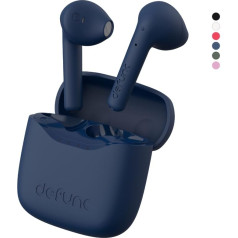 Defunc True Lite Blue - Wireless Bluetooth 5.3 Hi-Fi Stereo Sound Headphones, Touch Control, Integrated Microphones, 20 Hours Playback Time, USB-C Charge, for iOS and Android Phone