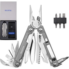 Multitool Pliers, EDC Multitool Pocket Knife VG10 Blade, 27-in-1 Multi-tool with Titanium-Plated Handle, Precision Screwdriver, Good Hook for Hunting, Backpacking, Hiking, Camping, (Gen-R)