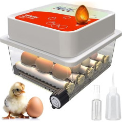 OBI-12 Incubator for Chickens, Ducks and Other Birds + Fully Automatic Incubator + Humidity Display + Temperature Control + Integrated Egg Shell + 5 Year Protection
