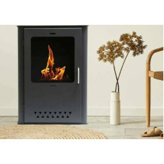 Dstrootma Bioethanol Stove, Bioethanol Fireplace, Eco Oven, Heating without Chimney, Made in Italy, 50 x 30 x 68 cm, Grey