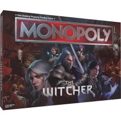 Monopoly The Witcher | Play as Crystal Skull, Flaming Book, Kaer Morhen, Lute and More, Officially Licensed Collectible Game Based on Popular Video Game Franchise