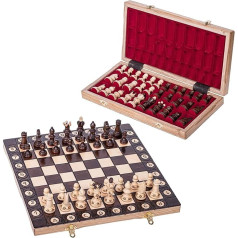 Square - Chess Game - AMBASADOR Mini - 35 x 35 cm - Wooden Chess Pieces & Chess Board