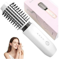 Wireless Curling Iron Brush, Hot Air Brush, Round Brush Hairdryer, Thermal Brush, Hair Dryer Brush, Portable Travel Curling Iron Mini Brush, 7000 mAh USB Rechargeable Curling Iron Brush with Negative
