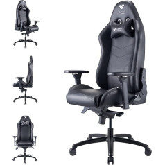Argon 2023 Onyx Chair, Gaming Chair with Breathable PU Leather, Faux Leather, Onyx Black, 165-195 cm