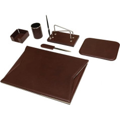 Italian Leather Desk Set - Made in Italy (Brown)
