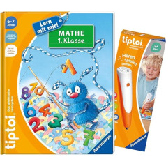 Ravensburger tiptoi Set: Learn with Mir! Maths 1st Class (Learning Book) + 00110 tiptoi The Pen + 1x1 Poster, Educational Toy for Children