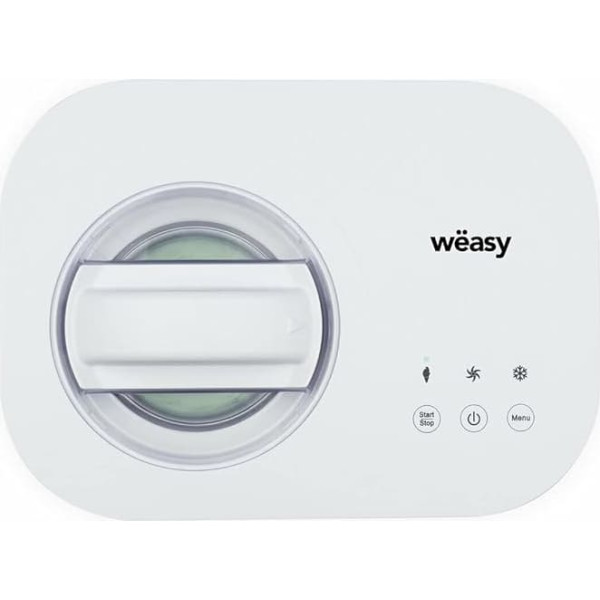 Wëasy YUM135 Ice Cream Maker with Turbine, 1 L, Ready in 60 Minutes, Automatic Shut-Off, Touchscreen Control, Cold Hold Function, 100 W
