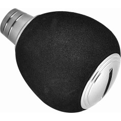 evhooe Angel-Power-Knopf für Angelrollen, leichter Metall-EVA-Griff, Montageschraube, Salzwasser, Süßwasser, Silber-Schwarz