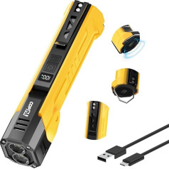 COPPA LED Workshop Light, Portable Workshop Light, 3000 mAh, Rechargeable, 120° Rotatable, Dual Light Source, 7 Modes, with SOS Strobe, COB Work Light, Magnet for Working, Camping, Hiking, Repair,