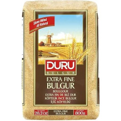 Duru Hard Wheat Groats Extra Fine Size 6, 35.2 oz (1000 g), 100% Natural and Certified, High Fibre and Protein, Not Genetically Modified, Ideal for Vegan Recipes, Better Than Rice Bulghur Cigköftelik
