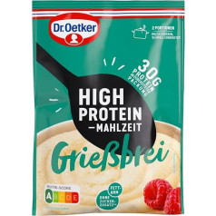 Dr. Oetker High Protein Meal Semolina Porridge - Protein Rich Semolina Porridge as Main Meal or Protein Snack (10 x 95 g)