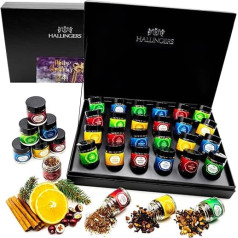 Hallingers Merry Christmas - 24 Types Tea Gift Set for Advent, Vegan in Screw Jars (Set) - Mother's Day Gift & Gift Ideas for Father's Day | Congratulations Friendship Recovery