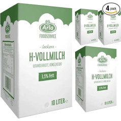 With Pufai Grocery, Arla H-Full Milk Milk, 3.5% Fat, Professional Size, Ultra High Heated, Homogenised Milk, 10 Lt x 4 Pieces