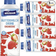 Milram Buttermilk Drink Strawberry Milk 0.4% Fat 750 ml x 5 Pieces [Freshness Guarantee]