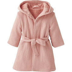 Vertbaudet Organic Collection: Baby Animal Muslin Bathrobe, pink