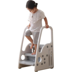 Kids Toddler Stool Toddler Step Ladder Stool for Bathroom, Kitchen and Toilet, Potty Training Aid with Handles