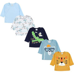 TupTam Striped Long Sleeve Baby Boy’s Shirts, Set of 5